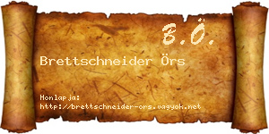 Brettschneider Örs névjegykártya